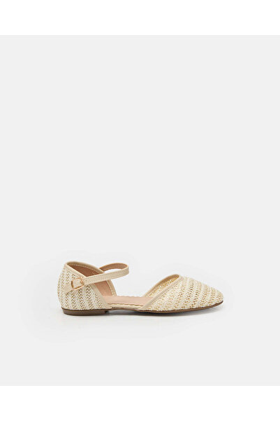 REDTAG Senior Girls Beige Textured Ballerinas