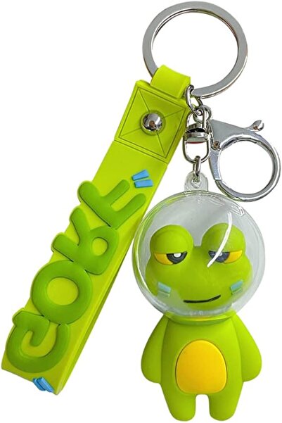 Arabest سلسلة مفاتيح مفاتيح معدنية بتصميم سلسلة مفاتيح فضاء وضفدع وعالم، مناس...