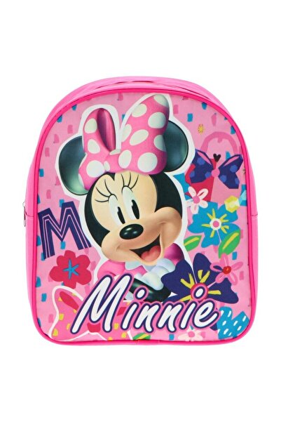 Minnie Mouse Polyester Backpack, Minnie with Flowers, Pink, 30 x 10 x 26 cm