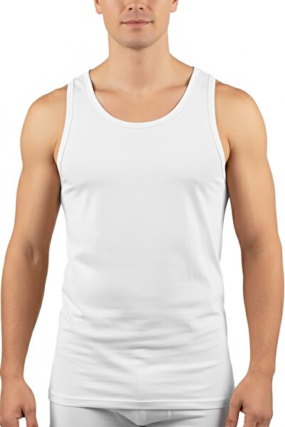 Jiber Men's White Cotton Pack Modal Strap Tank Top 290