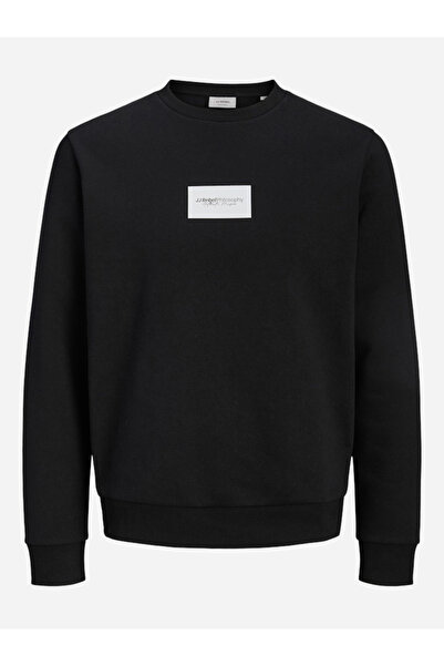 Jack & Jones سويت شيرت أسود برقبة دائرية