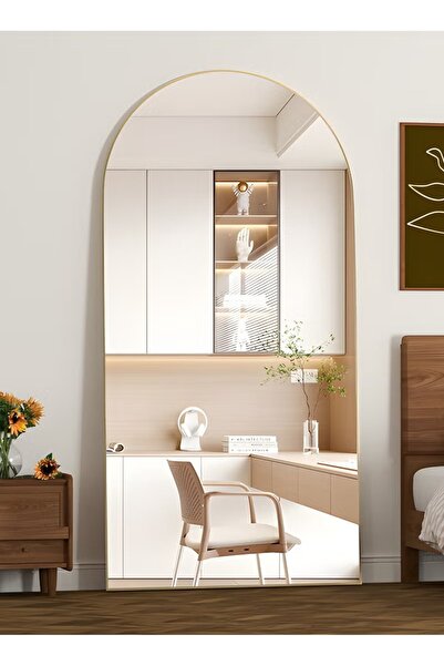 Mtanvxay Modern Gold Arched Full Length Mirror 80x180cm, Large Dressing Mirro...