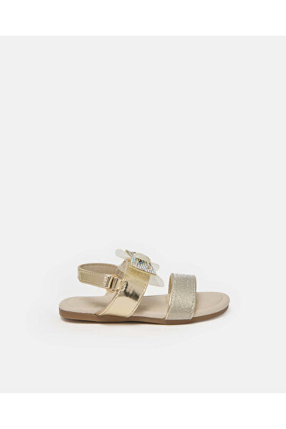 REDTAG Infant Girls Gold Bow Sandals