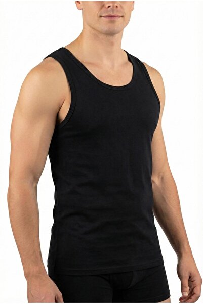 Jiber Men's Black Cotton Pack Modal Strap Tank Top 290