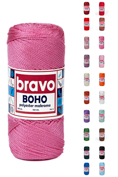 Bravo poliester Nr.:3 - 082 Fucsia poliester macrameu Ață 1 mm-100 gr Supla A...