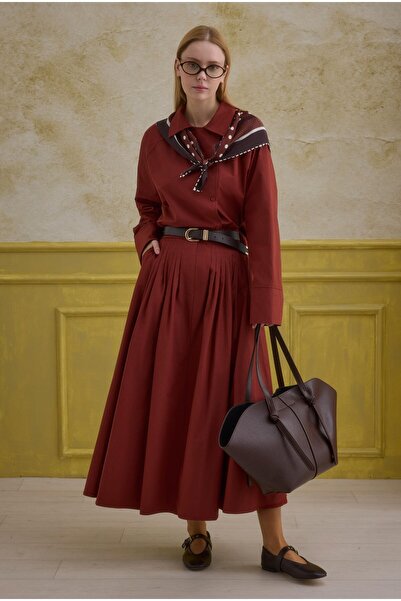 HEQA bumbac 100% Fusta Roșu Claret Deschis