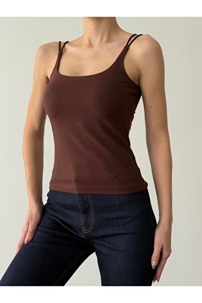 Quzu Ženska majica bez rukava ATL01406 Smeđa