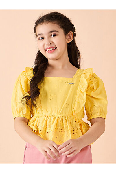 Stylo Bug By Styli بلوزة قطن صفراء للبنات