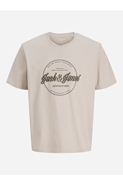 Jack & Jones تيشيرت بيج برقبة دائرية مطبوع عليه شعار