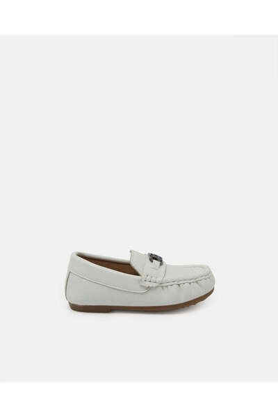 REDTAG Boys White Buckle Moccasins