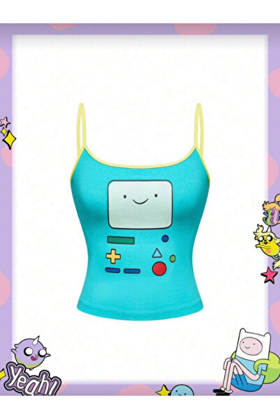 DREICH Blue Adventure Time Bmo Y2K Strap Cropped