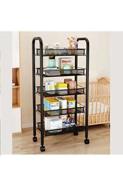 iSalon Raft Carucior slim portabil din metal, 5 nivele, rotativ 360°, 45 x 27...