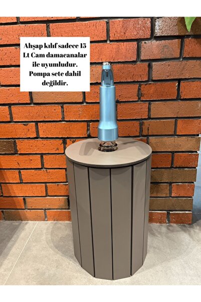 Saatistan Ahşap Damacana Kılıfı 15 LT Cam Uyumlu Modern Şık Tasarım