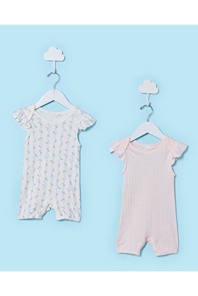 REDTAG طقم ملابس أطفال بناتي مكون من قطعتين بأزرار أمامية متنوعة