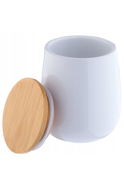 KADAX Cutie organizatoare pentru dischete de bumbac , ceramică albă