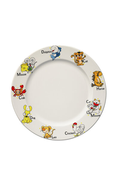 moontime alaçatı Çocuklar İçin 21 cm Düz Tabak, Şık ve Dayanıklı, Paketli, Re...