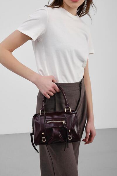 Shule Bags Lillia Bowling Crossbody Bag Plum