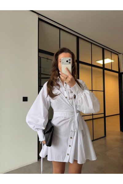 BB Bensu Buyruk ΦΟΡΕΜΑ ΣΧΕΔΙΑΣΜΟΥ διπλό πέτο ΜΕ ΔΕΣΜΕΥΣΕΙΣ ΛΕΥΚΟ