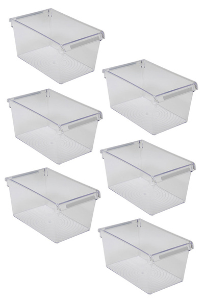 Saatistan 6'lı Buzdolabı Düzenleyici Seti, Şeffaf Dolap İçi Organizerleri