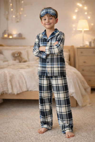 zahider Set de pijamale pentru băieți, bumbac în de tranziție cu mâneci lungi...