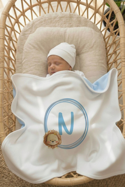 Messido Plus مزدوج الوجهين - إنترلوك بيبي بي بطانية مقاس 80x80 سم - سلسلة حرو...