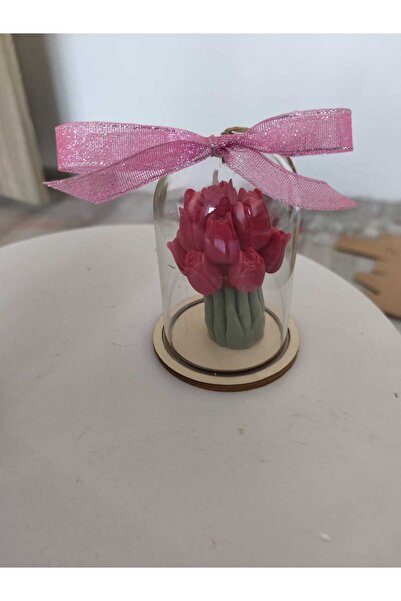 Roots&Flame Lumânare Buchet Lalele în Glob de Plastic cu Bază Lemn – Cadou | ...