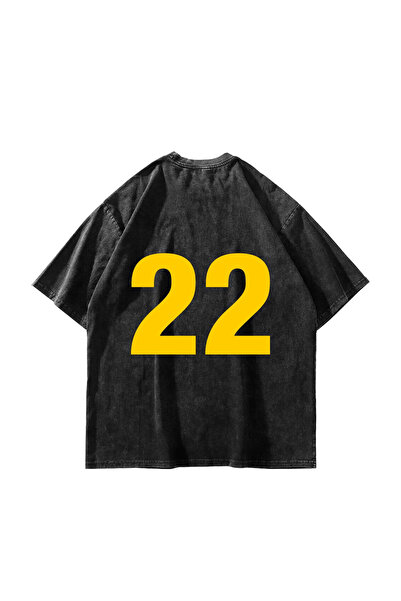 Bak Moda Flawless22 Printed Oversize Unisex Washable Black Tshirt