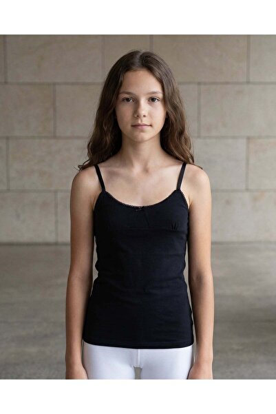 REDTAG Senior Girls 2 Pack White And Black Cotton Vests