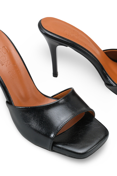 Riccon Women's Stiletto Heel U t Slipper 0012712 Black Rustic