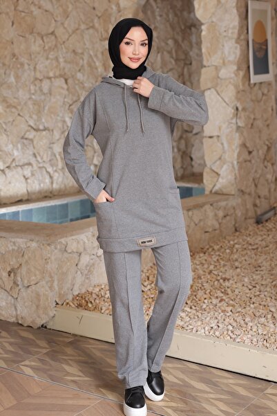 İmajButik Σετ χιτζάμπ δύο κλωστών σε ανοιχτόχρωμο καπνιστό χρώμα με ετικέτα σ...