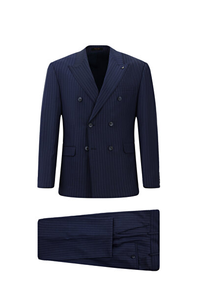 Abdullah Kiğılı 6 Drop Regular Fit Standard Cut Wool Striped Double Breasted ...