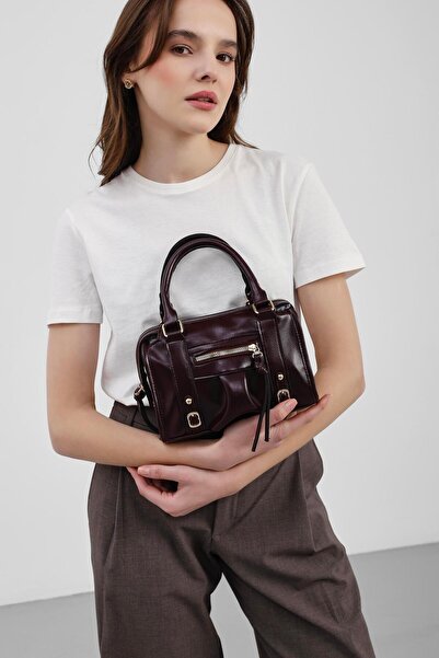 Shule Bags Lillia Bowling Crossbody Bag Plum