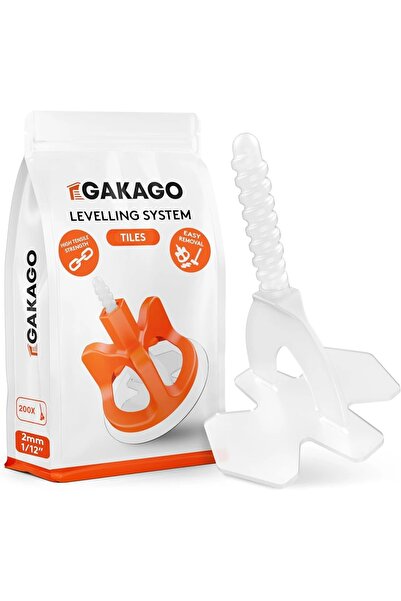 Gakago Set of 200 rods for leveling ceramic/porcelain tiles, plastic, white/o...