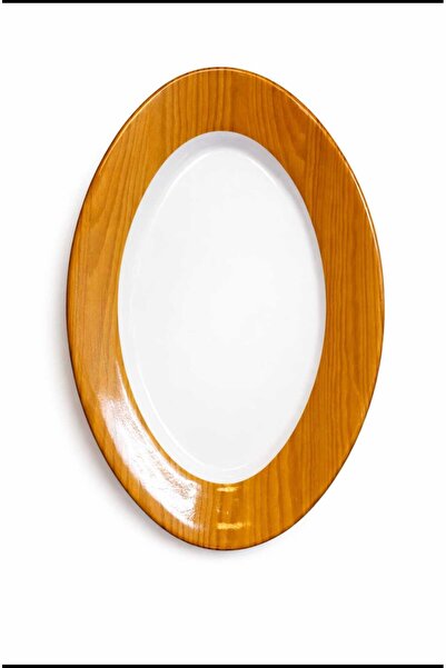 Güneş Hşap Patterned Melamine Oval Plate 38X26 cm - 6Pcs