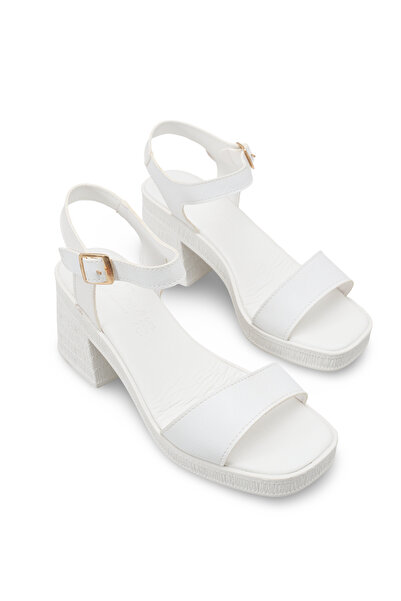 Riccon Women's Heels Sandals 0012344 White