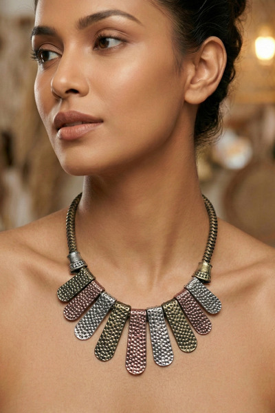 PETEK AKSESUAR ETNİK BOHEM METAL KOLYE