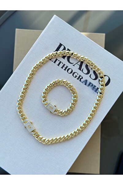 RUBYTAKI MONACO SERİSİ GURMET KOLYE BİLEKLİK SET 14K ALTIN KAPLAMA