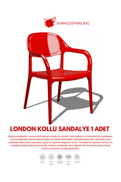 Daim Plastik LONDON KOLLU LÜX CAFE & RESTAURANT SANDALYESİ 1 Lİ