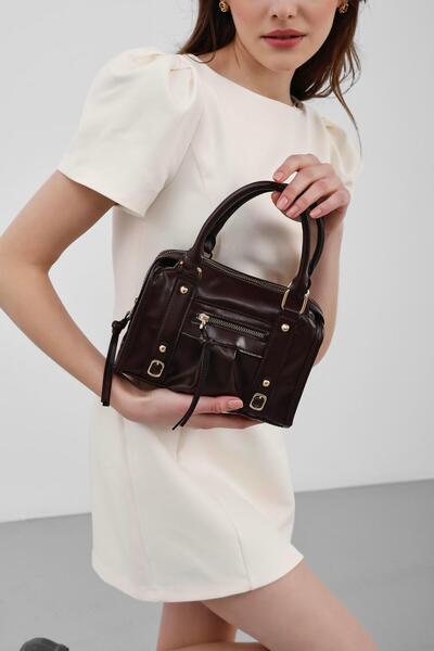 Shule Bags Lillia Bowling Crossbody Bag Bitter Brown