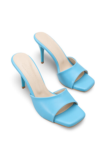 Riccon Ženska Tanka potpetica u T Papuče 0012712 Plava koža