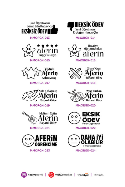 HEDİYENOMİ Mühürmarket > Teacher Feedback Stamps - Sırdaş 911 - 16X41 mm