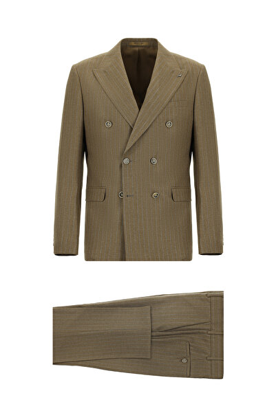 Abdullah Kiğılı 6 Drop Regular Fit Standard Cut Wool Striped Double Breasted ...