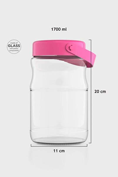 Renga Macro 1700 ml Glass Jar 131074 Fuchsia