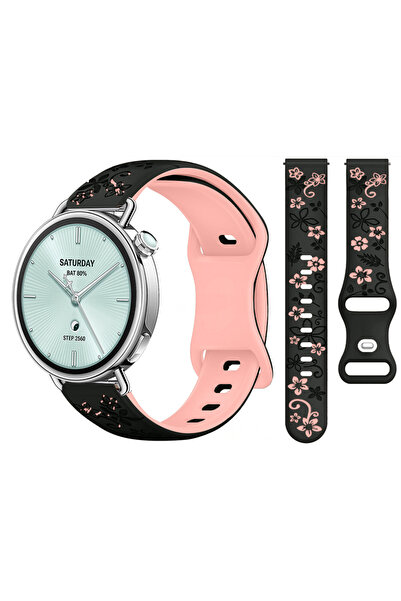 Sneezy سلك سيليكون ناعم FloraFlex C بنقشة زهور متوافق مع ساعة Mi Watch S4 مقا...