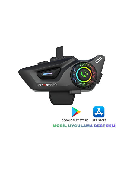 Crown Micro Crown C10 Motosiklet Kask Bluetooth Kulaklık Seti - Mobil Uygulam...