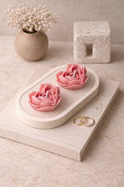 Bernami SözDekor Pink Rose voštani ukrasni tanjir – Ručno izrađen set ukrasni...
