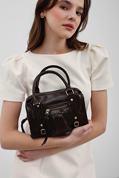 Shule Bags Lillia Bowling Crossbody Bag Bitter Brown