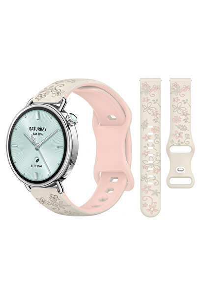 Sneezy سلك سيليكون ناعم FloraFlex C بنقشة زهور متوافق مع ساعة Mi Watch S4 مقا...