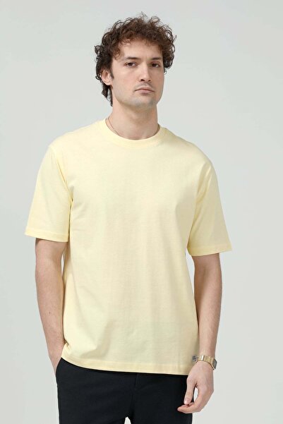 JB John Borners Bărbați guler rotund basic bumbac 100% lu tricou Galben - 26Y...