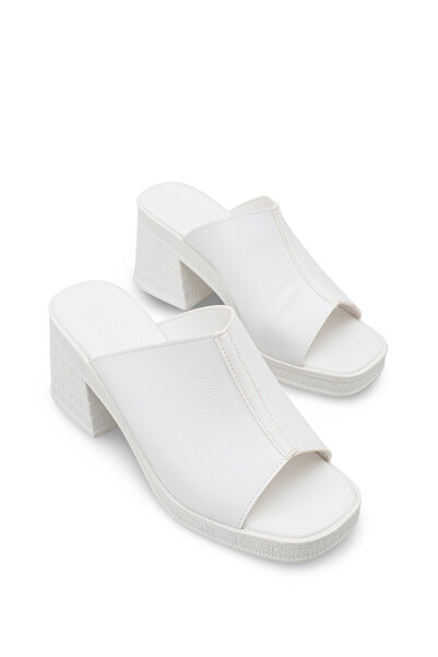 Riccon Women's Heels Slipper 0012340 White